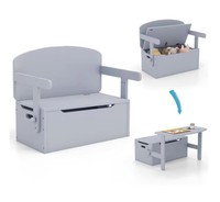 Rincón de Lectura de Madera Convertible en Banco de Almacenamiento de Juguetes, Juego de Mesa y Silla para Niños, para Preescolar, Habitación Infantil