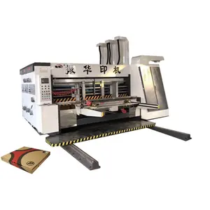 ZH YSF-D 2 Color E flute Corrugated Paperboard Automatic Pizza Box Making Machine