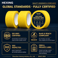 HEXING 80 ° Ruban de masquage en papier crépon jaune C, sans résidus de solvant ni de caoutchouc, pour peinture automobile, vente en gros