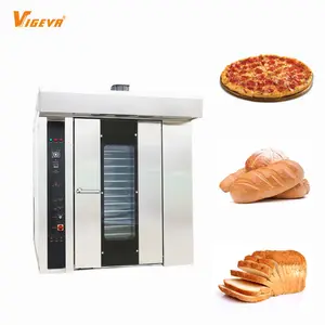 Produsen Vigevr Efisiensi Tinggi 380V Pizza Baking Bread Baking Berputar Listrik 32 Nampan Rak Oven Berputar dengan Harga Yang Baik