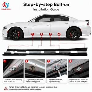 Faldones Laterales Estilo Hellcat para <span class=keywords><strong>Dodge</strong></span> Charger <span class=keywords><strong>SRT</strong></span> 2015-2021, Fácil Instalación, Divisor Lateral, <span class=keywords><strong>Precio</strong></span> Directo de Fábrica - Product Image 6