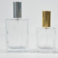 Flacons de parfum en verre rectangulaires de luxe rechargeables de 30 ml, 50 ml, 60 ml, 100 ml, flacons vaporisateurs en verre pour hommes