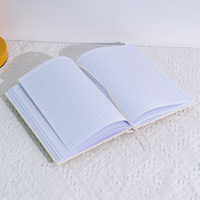 Journal personnalisé à couverture rigide en lin avec couverture en PP de style imprimé et planificateur d'objectif de reliure à coudre