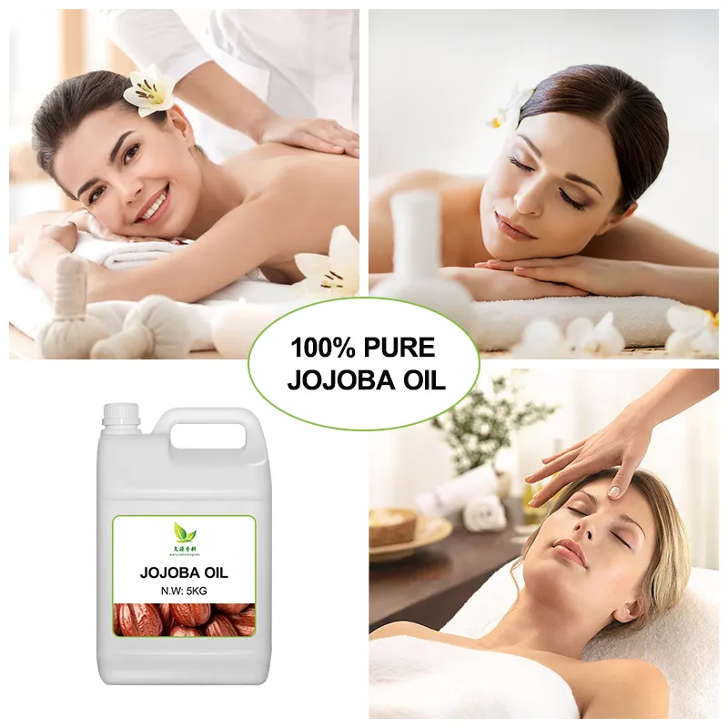 100% puro naturale 5kg vettore olio di Jojoba in oli sfusi puro Spa essenziale di grado cosmetico naturale per la crescita dei capelli olio