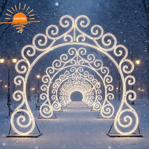 Arche lumineuse LED extérieure de haute qualité pour la décoration commerciale des fêtes, idéale pour les projets de parcs, de rues et d'espaces publics, motif de Noël personnalisé - Product Image 1