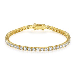 Bracciale da donna con strass e zircone rodio alla moda <span class=keywords><strong>Vintage</strong></span> 14K 18K placcato in oro bracciale da Tennis