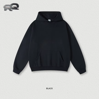 Pull d'hiver pour homme, 445g, 100% coton, en tissu éponge tricoté, motif écossais terre, grande taille, à capuche, doublé, coupe ample, anti-boulochage