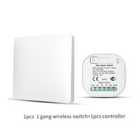 Tuya wifi rf 433 mhz module de commutateur de télécommande sans fil auto-alimenté pas besoin de fil de batterie interrupteur mural fonctionne avec alexa