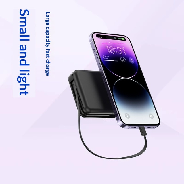 Semi-Solid Magnetic Wireless Power Bank AC Wall Plug 2-in-1 Fast Charge 22.5W Hidden Stand Large Mini Slim Plastic
