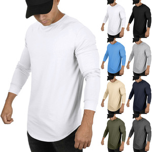 Stock para Comercio Exterior Otoño Invierno 2026, Camiseta Casual de Manga Larga para Hombre, Cuello Redondo, Color Sólido, Corte Ajustado <span class=keywords><strong>212</strong></span> - Product Image 1