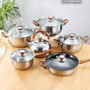 Juego de Ollas y Sartenes de Cocina de Diseño Moderno, 12 Piezas, con Tapa de Vidrio, Incluye Olla para Sopa y Sartén para Freír - Product Image 3