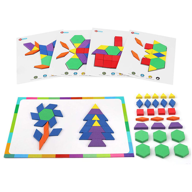 Magnetic Pattern Blocks Set - Educational Geometric Toys