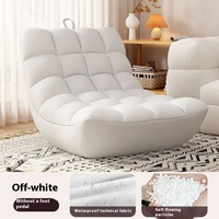 Canapé-lit modulaire moderne en tissu, fauteuil individuel au design rond, avec un confort doux et un revêtement non amovible