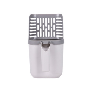 Pala lampo comoda impugnatura eco-compatibile in plastica per cacca di alto aspetto pigro in stile Tofu per gatti Scoop integrato - Product Image 3