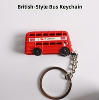 Porte-clés 3D Symbole de Londres : Bus Rouge, Cabine Téléphonique, Boîte aux Lettres – Charme Souvenir de Voyage du Royaume-Uni pour Touristes et Voyageurs
