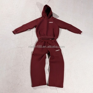 Fabricant de vêtements personnalisés : Ensemble deux pièces unisexe (hoodies et pantalons de survêtement amples), survêtement de jogging vierge - Product Image 4