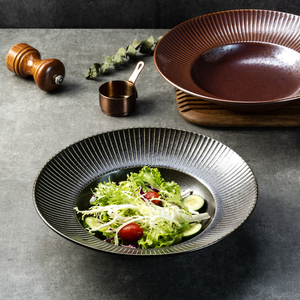 Yayu fait à la main céramique servant de la vaisselle Buffet Tempura rustique Vajilla plat noir De vaisselle Olive Dessert assiettes - Product Image 5