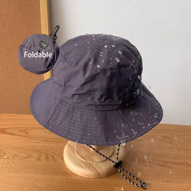 HB0005 Wholesale Blank Summer Mens Woman Nylon Designer Foldable Golf Plain Fisherman Waterproof Bucket Veracap Hat With String