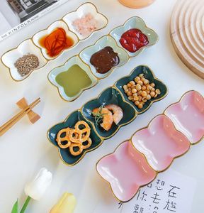 Plato para Salsas de Cerámica Esmaltada de Estilo Japonés Premium con 2/3 Compartimentos - <span class=keywords><strong>Rectangular</strong></span>, Apto para Alimentos, para Hoteles y Restaurantes - Product Image 4