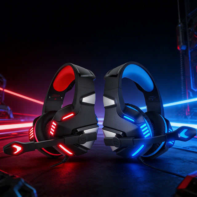 Hot Sale Wired Gaming Headset Over-Ear RGB Light Noise Canceling Mic 3.5mm USB Surround Sound for PC Desktop Laptop DJ Travel