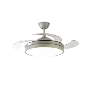 Ventilateur de plafond moderne multicolore à moteur électrique économiseur d'énergie à profil bas avec lumières et télécommande