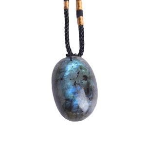Kalung Liontin Labradorit Alami Grosir - Kristal Moonstone Mentah dengan Tali Rajut Tangan Stok Tersedia - Product Image 5