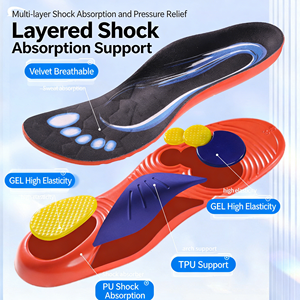 TPU+PU+GEL Shock Absorbing Arch Support <b>Insoles</b> Breathable Sweat-Wicking High Elasticity Unisex for Running Basketball - Product Image 3