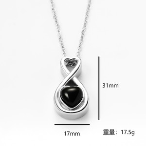 Amour Infinity Urne Collier pour Cendres Pierre Naturelle Incrusté Coeur Crémation Bijoux Bouteille De Parfum Cendres Titulaire Collier Mémorial - Product Image 2
