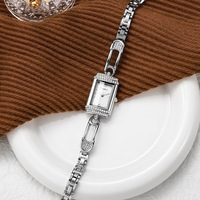 Montre-bracelet élégante pour femme, style français, à quartz Chenlong, cadran rectangulaire, bracelet en alliage, fermoir bijou, affichage à aiguilles, 10m