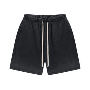 Shorts pour hommes personnalisés avec logo, unisexe, couleur unie, vente en gros, grande taille, style streetwear, en coton, surdimensionnés - Product Image 5