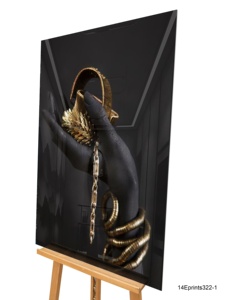 EagerArt Quadro in 3 Pannelli con Donne Africane Sensuali e Mani Dorate, Stampe UV su Acrilico, Arte Africana, Decorazione Murale per Casa, Dipinto in Resina - Product Image 3