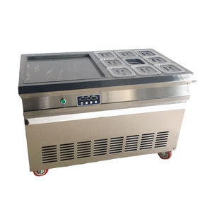 เครื่องทำไอศกรีมเชิงพาณิชย์แบบตั้งพื้น ผลิตภาพผลสูง สำหรับใช้ในธุรกิจในประเทศไทย เครื่องทำไอศกรีมม้วนแบบทอดสองถาด - Product Image 2