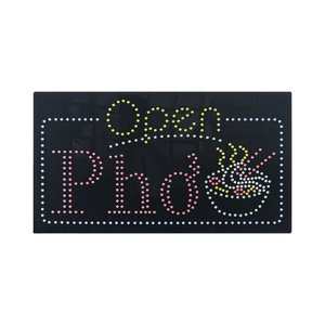 Led Open PHO Store Signs Letrero animado iluminado, 17*31 pulgadas Super Bright Vietnam Noodle Soup Restaurant Sign - Product Image 2
