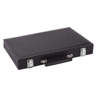 Jeu de backgammon en bois de luxe dans un étui recouvert de similicuir Ensemble de backgammon noir