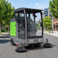 Balayeuse de voirie électrique autoportée, aspirateur de sol haute puissance, conception à double bac à poussière, alimentée par batterie à énergie nouvelle