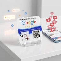 Plaque NFC Avis Google Français en Acrylique Avec QR Code