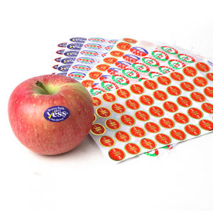 Индивидуальная круглая печать фруктовая этикетка наклейка яблоко Наклейка Водонепроницаемый Штрих-код наклейки для упаковки пищевых продуктов - Product Image 1