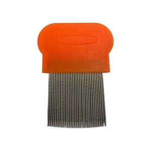 Peigne <span class=keywords><strong>anti</strong></span>-poux et <span class=keywords><strong>anti</strong></span>-<span class=keywords><strong>tiques</strong></span> en acier inoxydable avec manche en plastique, à longues dents rainurées, pour cheveux humains, pour enfants - Product Image 1