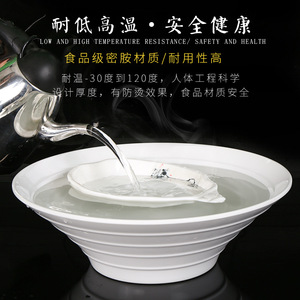 จานเมลามีนสีขาวลายดอกไม้ รูปทรงแปลกตา ปลอดสาร BPA สำหรับงานปาร์ตี้ - Product Image 5