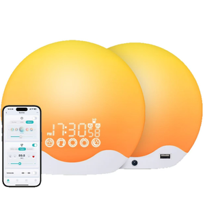 Alarm Clock <strong>Lamp</strong> Colorful Bedside <strong>Lamp</strong> Shell Light Dual-Sided Illumination Simulated Sunrise Wake-up <strong>Lamp</strong> LED Electronic - Product Image 1