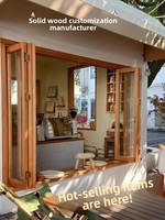 Portes pliantes coulissantes en bois massif, design postmoderne sur mesure pour cafés