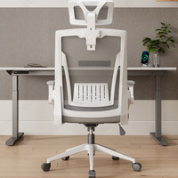 Chaise de bureau ergonomique moderne en maille, dossier haut, soutien lombaire réglable, pivotante en nylon