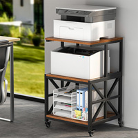 Support d'imprimante avec étagère de rangement, chariot d'imprimante roulant avec roulettes, presse à chaud, imprimante 3D, chariot à micro-ondes à 3 niveaux, îlot de cuisine