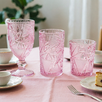 Verres à vin faits à la main, durables et écologiques, avec gaufrage géométrique, capacité de 320 ml, compatibles lave-vaisselle