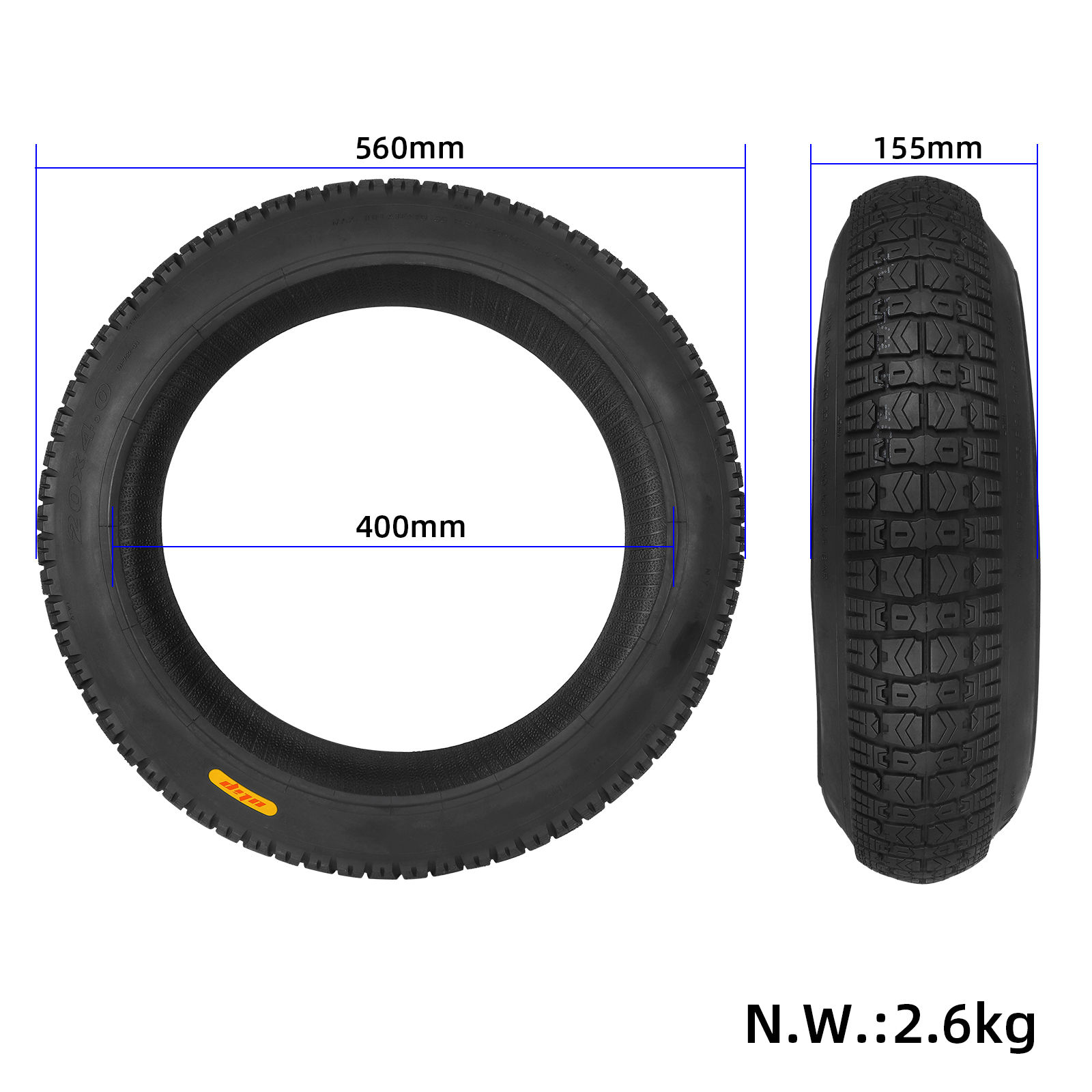 20*4.0 Fat Outer Tire HP250628105-1