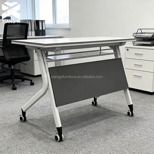 Meubles de bureau commerciaux modernes en bois portables, bureau modulaire, <span class=keywords><strong>table</strong></span> pliante, pieds en métal, salles de <span class=keywords><strong>réunion</strong></span>, <span class=keywords><strong>table</strong></span> de conférence pliable - Product Image 3