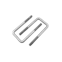Boulon en U carré en acier au carbone zingué avec sangle de fixation et écrous hexagonaux, pince de tuyauterie robuste pour remorque
