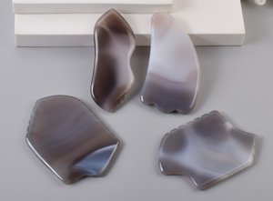 Tabla de Gua Sha de Forma Irregular a <span class=keywords><strong>Precio</strong></span> de Fábrica, Placa de Masaje de Ágata Gris para Belleza Facial y Salud - Product Image 6
