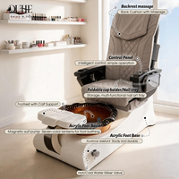 Fauteuil de pédicure professionnel sans tuyauterie, dossier réglable, en fibre de verre, avec massage tactile humain, pour salon de beauté et spa