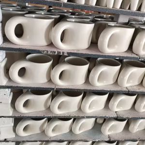 Keramische bisque chunky mokken groothandel op maat onbeschilderde keramische bisque keramiek om te schilderen voor volwassenen - Product Image 1